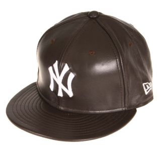 New Era Cap 59Fifty Fitted Hat NY Yankees Brown Leather