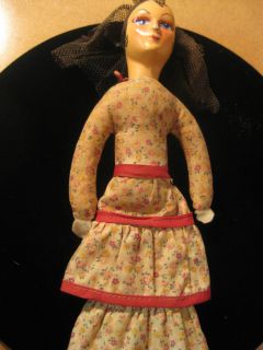 Vintage Cloth Doll Ethnic Flamenco Dancer Help Veil