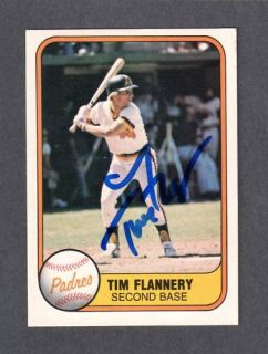 1981 Fleer 493 Tim Flannery SD Padres Signed Autograph Auto COA Error