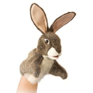 Folkmanis Little Hare Hand Puppet moveable mouth and paws New