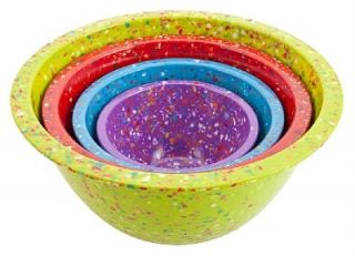 Zak 4 Piece Confetti Nested Mixing Bowls Kiwi Brights