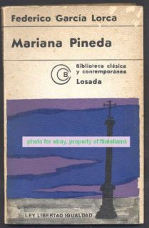 Federico Garcia Lorca Book Mariana Pineda 1972 Losada