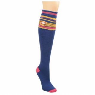 Accessories Hunter Boot Womens OTK Crazy Stripe Sock Navy Crazy Shoes