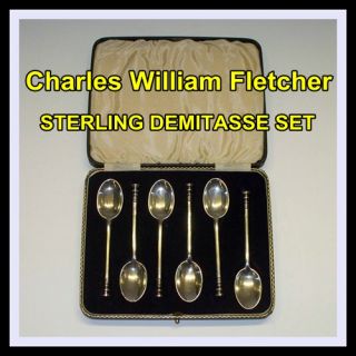 Spoons Vintage Demitasse Set Fletcher Sterling Silver