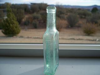 Vintage Chas. H. Fletchers Castoria Bottle, Aqua Colored Glass