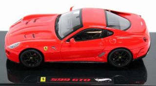 Ferrari 599 GTO in Red w/ Red Top 1:43 Scale Diecast Car by Hot Wheels