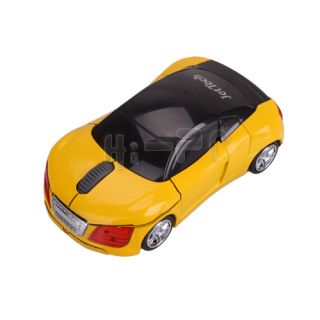 4G Car Wireless Optical Mouse Yellow + Mini Receiver for PC Computer