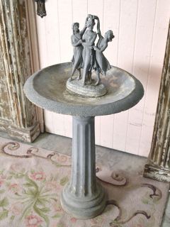  Grey Vintage Women Dancing Stone Water Fountain French Style