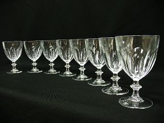  Durand Rambouillet Elegant Lead Crystal Water Wine Glasses