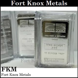 10 NTR Metals 10 oz 999 Fine Silver Bullion Bars 100 Troy Ounces New