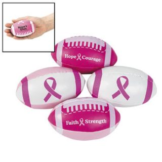 Foam Pink Ribbon Relaxable Stress footballs Breast Cancer Awareness