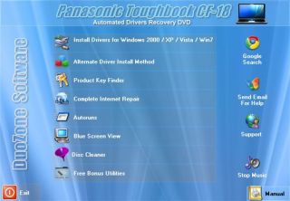 Panasonic Toughbook CF 18 Drivers Recovery Disc