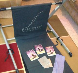 Fluidity Bar Workout Yoga System Used Once Complete w 3 DVDs Bands