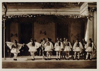  greek folk dance men costume athens photogravure original photogravure