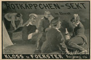 1910 Ad Rotkaeppchen Sekt Wein Wine Champagne German Officers