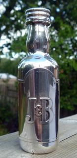 RARE Justerini Brooks J B Whisky Whiskey Sterling Silver Miniature