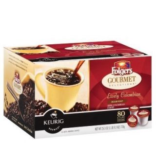 New Keurig Folgers Lively Columbian K Cups 80 Ct