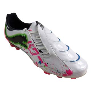  Powercat 1.10 Tokyo FG White Leather Football Soccer Boots Cleats 10.5