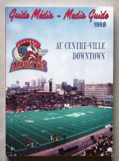 1998 Montreal Alouettes CFL Football Media Guide