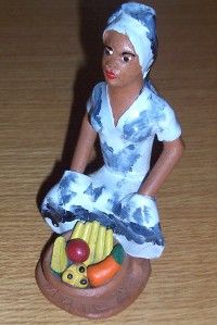 frazier ceramic jamaica pottery woman ackee figurine