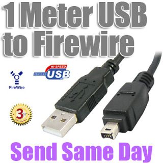1M USB to IEEE 4 Pin Firewire I Link DV Cable Camera PC