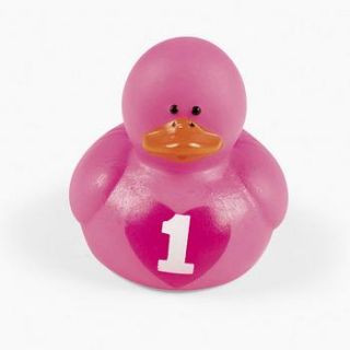12 Pink First Birthday Rubber Ducks Ducky Party Favors