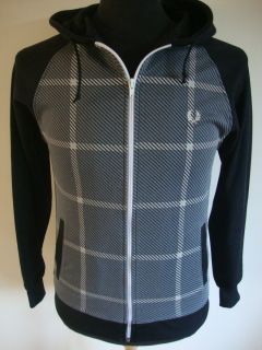 Fred Perry Casual Zip Up Jumper Jacket Black RRP £149 Small