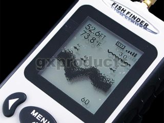 Wireless Portable Dot Matrix Fish Finder Sonar Radio °C