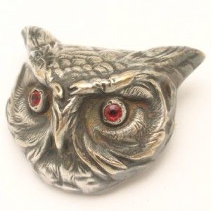Owl Pin Vintage Fishel Nessler Scarce Large Fab Brooch Dimensional