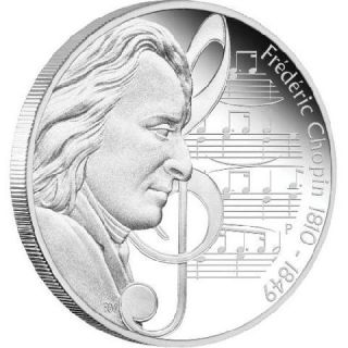 Tuvalu 2010 1$ Great Composers 1oz Frederic Chopin Silver Coin