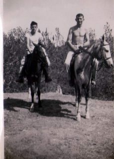 WWII CBI India Photo SHIRTLESS Gi Francis s Bickley Riding Horse Bonus