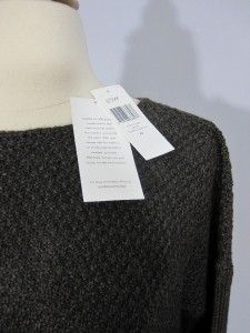 Eileen Fisher $228 Alpaca Silk Seed Stitch Box Top Sweater Mussel