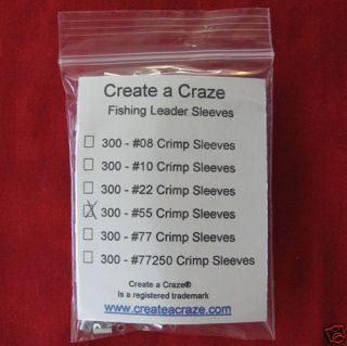 Fishing Leader Aluminum 55 Crimp Sleeves Pack of 300
