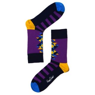 Happy Socks Crew Socks CC Inca Purple Yellow Blue s M
