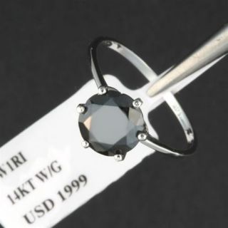 14kt 1 50ct Black Diamond Solitaire Ring Free Gift