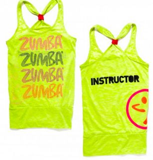 New Zumba Fitness Instructor Bubble Top Lime Punch M L XL XXL