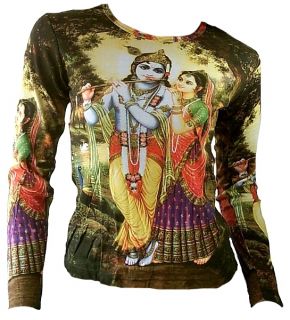 Hindu Götter Goa Trance Rave Hippie Tattoo Long T Shirt XS s M L 34
