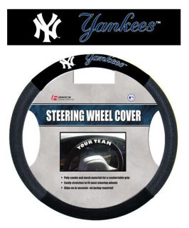 New York Yankees Mesh Suede Car Steering Wheel Cover