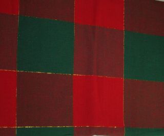 New Red Green Block Gold Thread Cotton Fabric Tablecloth 60x84 Holiday