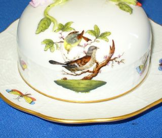  ROTHSCHILD BIRD COVERED BUTTER DISH WITH LID BRANCH HANDLE 393/RO