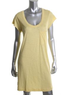Fresh Laundry New Yellow Slub Short Sleeve Scoop Neck Casual Dress M