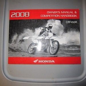 2008 Honda CRF450R Owners Manual Competition Handbook 00x31 Men 6400