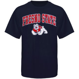 Fresno State Bulldogs Arched University T Shirt Navy Blue