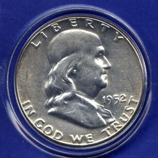 1952 P Franklin Silver Half Dollar Uncirculated MS Genuine US Mint