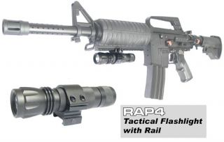 New Paintball Gun Tactical Flashlight with Rail Mount 10 Year Bulb