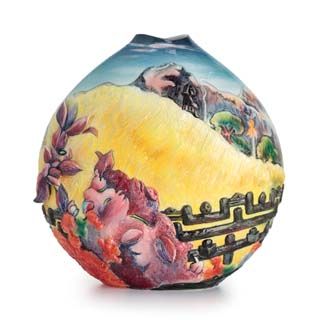 Franz Porcelain Philadelphia Museum Art Sacred Mountain Vase FZ02535
