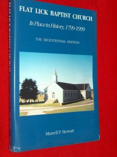 Scarce 1st Ed Flat Lick Baptist Church Its Place in History 1799 1999