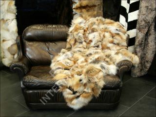 510 Golden Island Fox Sides Fur Blanket Real Fox Fur Rug Genuine Fur