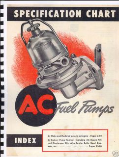 1930 1948 AC Fuel Pump Parts Catalog for Pumps Parts Repair Kits Part