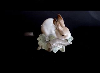 Spain LLADRO Fulgencio Garcia 4772 RABBIT EATING Animal Bunny Figurine